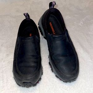 Merrell Black Leather Slip On Shoes